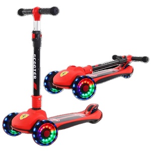 Nouveau scooter <span class=keywords><strong>à</strong></span> trois roues pliable pour enfants de 2 <span class=keywords><strong>à</strong></span> 3 <span class=keywords><strong>à</strong></span> 6 ans, en acier, <span class=keywords><strong>à</strong></span> poussée manuelle, type capteur, pour garçons et filles - Product Image 1