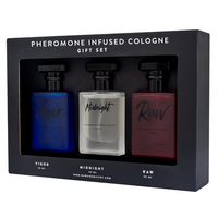 Coffret cadeau de Cologne pour homme infusée de phéromones, 3 x 30 ml, sans alcool, vaporisateur, 1 fl oz, lot de 3, coffret cadeau de Cologne aux phéromones