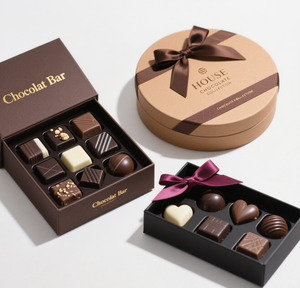 Tùy Chỉnh Vòng Bonbon Sô Cô La Bao Bì Hộp Kẹo Vòng Tròn Hình Trái Tim Sô Cô La <span class=keywords><strong>Truffle</strong></span> Thanh Món Quà 2 Mảnh Cứng Nhắc Hộp - Product Image 1