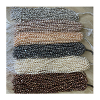Perles d'eau douce baroques en vrac de 7-8 mm en brin, perles naturelles, disponibles en noir, café, gris, blanc, rose, violet