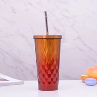 16OZ classique gobelet avec paille couvercle De Voyage de cadeau de tasse de Café Isolée Par Vide pinte de bière tasse
