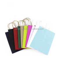 Sacs cadeaux en carton kraft personnalisés avec logo imprimé, écologiques, réutilisables, à faible MOQ, avec poignée en ruban, pour vêtements, cadeaux et artisanat