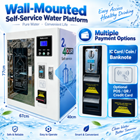 Distributeur d'eau automatique mural CE 110V-240V 50/60Hz avec lecteur de pièces, cartes et billets (POS) pour sites publics et communautaires