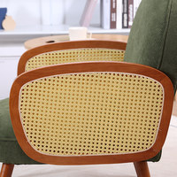 Fauteuil simple de style rétro en rotin vert, fauteuil en bois massif, salon, loisirs, vintage, balcon, réunion, meubles de maison