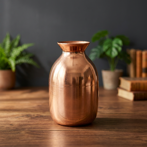 <b>Copper</b> Plated Iron Tabletop <b>Vase</b>-Lightweight Luxury Design for Party Use - Product Image 1