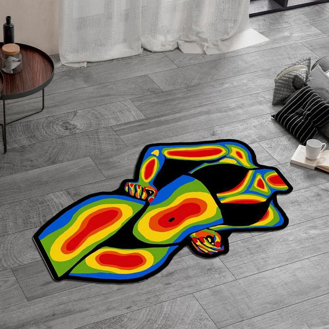 Custom Rug Carpet logo Cute Cartoon Bear Die Cut Design Area Rug Home ...