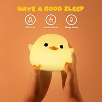 Veilleuse LED canard haricot mignon, veilleuse de chambre d'enfant en silicone DoDo Duck Squishy Dimmable Rechargeable Lampe de chevet de table