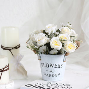 Ornements salon hibiscus rose chanvre corde étain baril simulation plante en <span class=keywords><strong>pot</strong></span> petit bonsaï - Product Image 6