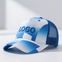 Gorra Trucker Roja de Malla con Logotipo Bordado en Bloques de Color, Ajustable, Unisex, Casual, para Primavera/Verano, Diseño de 6 Paneles