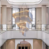 Prix d'usine OEM, lustre en aluminium et fer personnalisé, moderne, grand modèle, pour hôtel, hall, villa, salon, luminaire suspendu LED