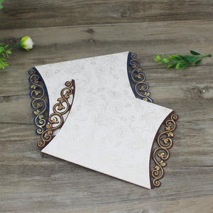 Cartes personnalisées avec feuille dorée et RSVP, pièces, cadran rigide <span class=keywords><strong>de</strong></span> luxe, élégantes, couleur noire, pour invitations <span class=keywords><strong>de</strong></span> mariage personnalisées - Product Image 3