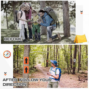 Panneaux d'avertissement extérieurs double face - Flèches et croix de danger haute visibilité, lot en vrac pour circuits de course et sentiers de chasse - Product Image 5