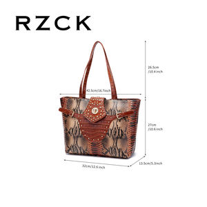 Bolso <span class=keywords><strong>de</strong></span> Mano <span class=keywords><strong>de</strong></span> Lujo Retro Europeo Americano para Mujer RZCK, Bolso <span class=keywords><strong>de</strong></span> Hombro Único Portátil con Patrón <span class=keywords><strong>de</strong></span> Serpiente Hecho <span class=keywords><strong>de</strong></span> Material PU - Product Image 2