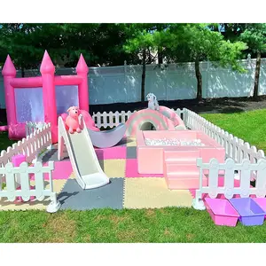 OT sale-escaladores para patio de recreo para interiores y exteriores, juego de espuma suave de color rosa pastel para niñas y bebés con tobogán
