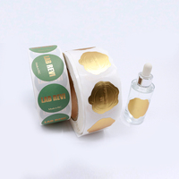 Étiquettes rondes personnalisées avec lamination brillante, rouleau d'autocollants adhésifs pour marque privée, logos imprimés de qualité supérieure pour l'emballage