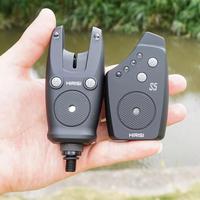 Set Alarm Gigitan Ikan Nirkabel Hirisi Tahan Air, Volume dan Sensitivitas Dapat Diatur, Dilengkapi Receiver dan Kotak Penyimpanan S5