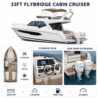 Yacht Flybridge de 9,93 m avec pont en teck, plateforme de bain, 3 chambres avec salles de bain privées, deux lits jumeaux, 300 CV, moteur hors-bord quatre temps, CCS, 12 personnes, 35 nœuds
