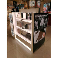 Meubles de magasin de détail, présentoir à cosmétiques en acier inoxydable, étagère pour produits de beauté, finition noire personnalisée