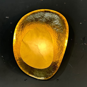 Applique murale LED en cuivre et albâtre de luxe moderne, décoration intérieure pour chambre à coucher, salon ou hôtel - Product Image 1