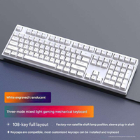 Kit de Teclado Mecánico HJSDZHI H108 de 108 Teclas, Tamaño Completo, Tri-Modo, Intercambiable en Caliente, RGB, 4000mAh, para Juegos, Oficina, DIY