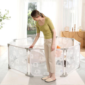 Clôture de terrain de jeu intérieure pliable multifonctionnelle pour bébé avec <span class=keywords><strong>porte</strong></span> battante coulissante pour bébé tout-petit parc pour enfants - Product Image 1