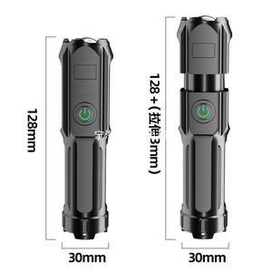 Linterna para exteriores de 128 mm, recargable, LED, con zoom, regulable, de aleación de aluminio, para camping y senderismo - Product Image 1
