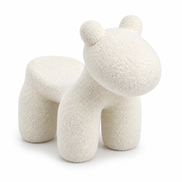 Fauteuil de salon individuel haut de gamme en forme de poney de dessin animé, fauteuil décoratif minimaliste couleur crème pour hall d'hôtel et balcon de maison