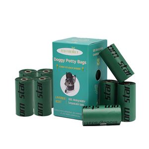 Sacs à déjections canines jetables écologiques biodégradables en amidon de maïs 1,5 milles (sacs à excréments) - Product Image 6