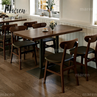 Banc en bois rétro pour bar, canapé de café, restaurant occidental, ensemble complet de chaises et tables à manger en bois sur mesure