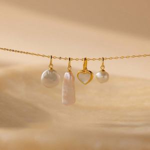 Breloques DIY anti-ternissement et étanches, plaquées or PVD 18 carats, en acier inoxydable 316L, pendentifs perles pour la fabrication de bijoux, vente en gros - Product Image 1