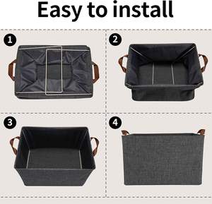 Organizador de Ropa Plegable de Tela con Asa y Diseño de Cajones para Jeans o Ropa, para Dormitorio o Sala de Estar - Product Image 5