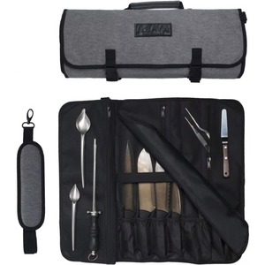 Muestra gratuita: Bolsa de herramientas profesional hecha a mano para cuchillos con 9 bolsillos, estuche de lona para cuchillos, funda para cubiertos. - Product Image 3