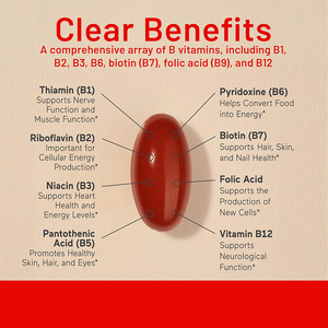 วิตามิ<span class=keywords><strong>น</strong></span>บีรวมแบบซอฟต์เจล แคปซูลเสริมพลั<span class=keywords><strong>ง</strong></span><span class=keywords><strong>ง</strong></span>านสู<span class=keywords><strong>ง</strong></span>สุด ได้รับการรับรอ<span class=keywords><strong>ง</strong></span>มาตรฐาน GMP และฮาลาล ผลิตภายใต้แบรนด์ขอ<span class=keywords><strong>ง</strong></span>คุณเอง พร้อมสูตรและบรรจุภัณฑ์ที่ออกแบบเฉพาะ - Product Image 2