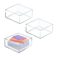 Organisateur de bureau en acrylique empilable, 50 pièces, pour le bureau et la maison, Clips à papier à bande adhésive