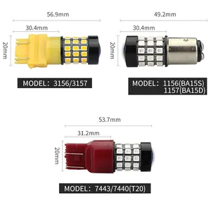 फ्लैश स्ट्रोब 2835SMD 7443 7440 W21W T20 12v 24v बारी संकेत रिवर्स ब्रेक पूंछ प्रकाश