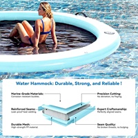 Hamac flottant en maille gonflable pour piscine, transat aquatique portable, lit flottant pliable, canapé confortable pour extérieur, plage, lac