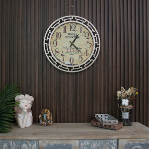 50*50cm cổ Vogue ký hợp đồng Đồng hồ treo tường cổ điển độc đáo mộc mạc Vòng đồng hồ treo tường nghệ thuật cho phòng khách - Product Image 2