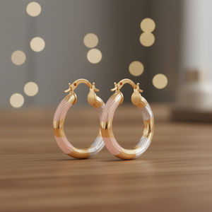 LIMTCVASI Orecchini a Cerchio Placcati Oro Multicolore in Lega di Zinco, Gioielli Trendy da Donna - Product Image 2