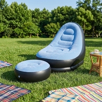 Canapé-lit gonflable moderne, pliable, portable et écologique avec revêtement en PVC floqué pour usage extérieur