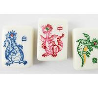 Jeu de Mahjong américain en acrylique ivoire gravé au laser, motif bateau et animaux orientaux, 160 tuiles, Joker, pour jeu de société familial