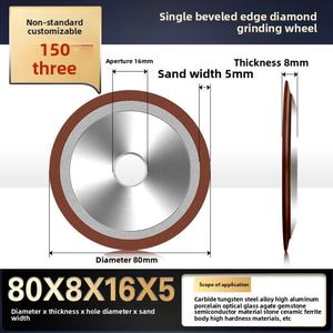 Meule diamantée à biseau simple, liée au céramique, 80 #   Lame de scie à grains, Fraise, Outil de tournage, Foret, Meuleuse d'angle - Product Image 6