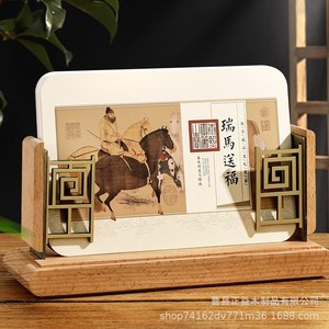 Righteousness 2026 Desk <b>Calendar</b> Solid Wood Base Lamination Printing Classic Design Table <b>Calendar</b> Business Gift - Product Image 4