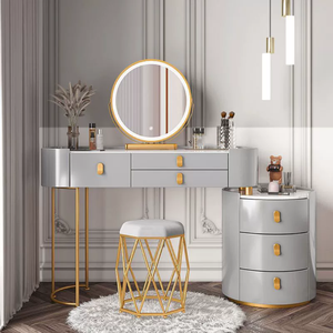 Zxm New <b>Vanity</b> Desk for Makeup Dresser LED <b>Mirror</b> MDF Makeup <b>Vanity</b> Modern <b>Dressing</b> <b>Table</b> Enhanced Beauty Bedroom Hotel Home - Product Image 2