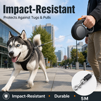 Laisse Rétractable OEM de 5 Mètres pour Chien, Chaîne Résistante aux Chocs, Légère en ABS, Contrôle Automatique pour Grands Chiens