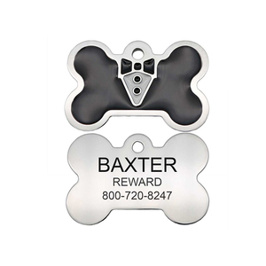 कस्टम लोगो स्टेनलेस स्टील धातुओं रवशामक बनाने की क्रिया उत्कीर्णन कॉलर कुत्ते टैग नाम आईडी पालतू रिक्त हड्डी कुत्ते टैग - Product Image 6