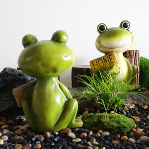 Petite grenouille écologique en résine artisanat créatif ornements de jardin Figurines d'extérieur inspiré <span class=keywords><strong>dessin</strong></span> <span class=keywords><strong>animé</strong></span> pour balcon cour - Product Image 4
