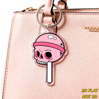 Porte-clés Sucette Rose Gothique, Breloque Bonbon, Accessoire Acrylique pour Bonnets, Sacs, Sacs à Dos, Design Audacieux et Mignon, Résistant aux UV et à l'Eau