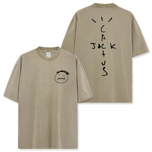 Custom Casual 100% Cotton High Quality Screen Printing Acid Washed Over Sized T-shirts Short Sleeve <b>Tee</b> for Men - Product Image 2