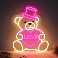 Lampe murale néon personnalisable en forme d'ours en peluche, cadeau romantique pour les enfants, décoration de fête d'anniversaire ou de mariage