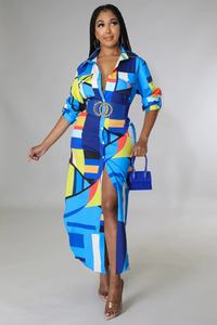 Abito Stile Camicia a Maniche Lunghe Irregolare con Colletto Polo, Trendy e Casual, Tema Spiaggia, Stile Europeo e Americano - Product Image 4